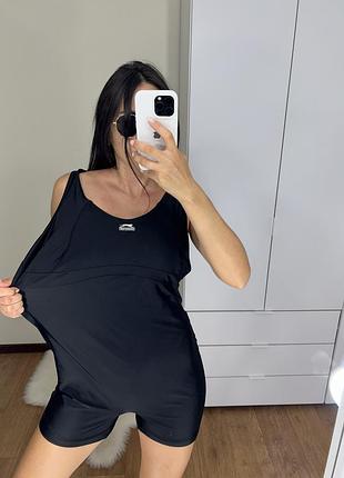 Спортивний суцільний купальник комбінезон для басейну батал