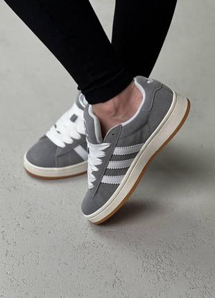 Кроссовки adidas campus grey white4 фото