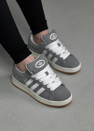 Кроссовки adidas campus grey white3 фото