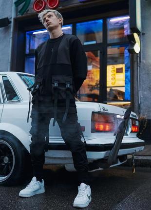 Свитшот оверсайз мужской пушка огонь kohu черный