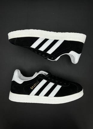 Кроссовки adidas gazelle black/white3 фото