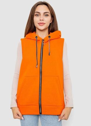 Жилетка женская на флисе, цвет оранжевый, 102r341