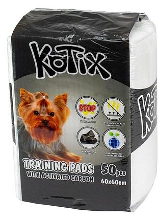 Пеленки для собак kotix premium с активированным углем 60х60 см 50 шт