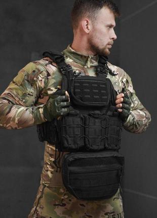 Плитоноска с напашником single sword  black мт5150