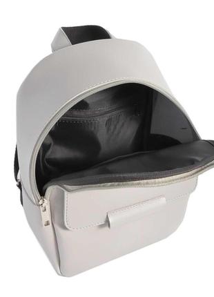 Сірий — якісний фабричний заокруглений рюкзак із металевою фурнітурою, з кишенею спереду (луцьк, 779)5 фото