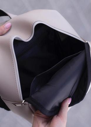Сірий — якісний фабричний заокруглений рюкзак із металевою фурнітурою, з кишенею спереду (луцьк, 779)8 фото