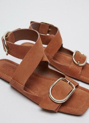 Кожаные босоножки zara💥