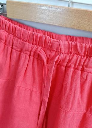Красные льняные брюки от stella milani, размер m/l4 фото