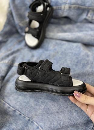 Босоножки для девочки, сандалии детские черные5 фото