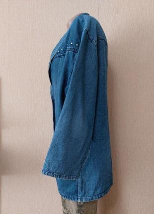 Стильный женский джинсовый, котоновый пиджак, жакет8 фото