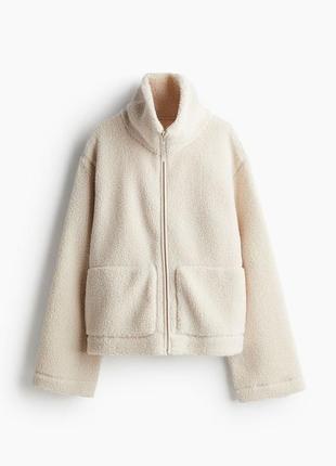 Куртка курточка флисовая тедди жакет бежевый 1099675013 h&m hm оригинал ✅ xs s m l xl xxl