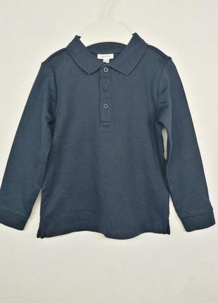 Темно-синий реглан-поло ovs с длинным рукавом для мальчика 24-40 мес, рост 92см