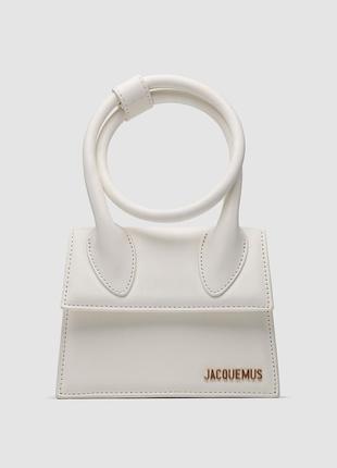 Женская сумка jacquemus le chiquito noeud bag white 18 х 13 х 8 см