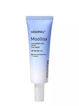Сонцезахисний зволожуючий крем для обличчя medi-peel hyaluronic acid aqua mooltox air fit sun cream spf 50+, 50 мл1 фото
