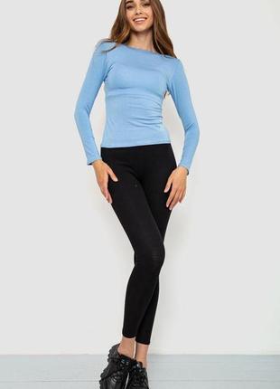 Лонгслів жіночий, колір джинс, 186r3052 фото