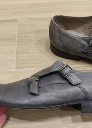 Акция 🎁 стильные кожаные туфли монки zara man серого цвета clarks geox7 фото