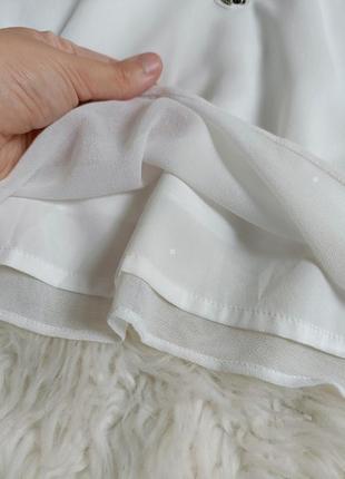 Біла блуза вільного крою з вишивкою бісером від vero moda, розмір м3 фото