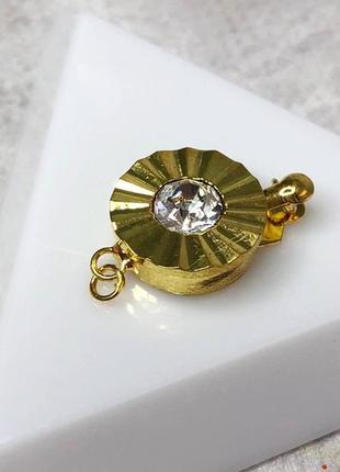 Застежка для браслетов, бус 14 мм - лимонное золото