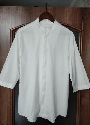 Білосніжна котонова сорочка / блуза cos (бавовна, еластан)2 фото