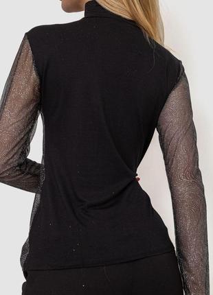 Гольф женский нарядный, цвет черно-серебристый, 186r1094 фото