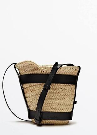 Сумка massimo dutti mini woven basket