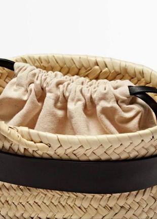 Сумка massimo dutti mini woven basket7 фото