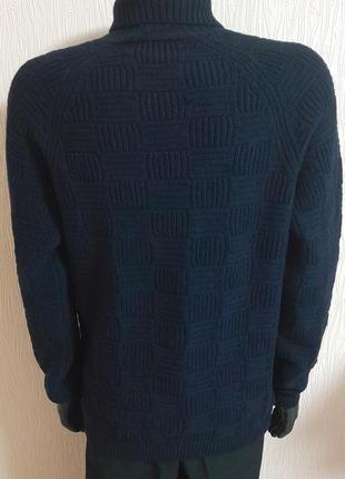 Шерстяной свитер синего цвета с добавлением кашемира emporio armani made in romania8 фото
