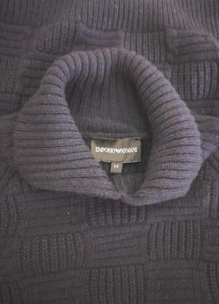 Шерстяной свитер синего цвета с добавлением кашемира emporio armani made in romania9 фото