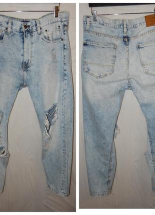 Чоловічі джинси disteressed cropped jeans zara man