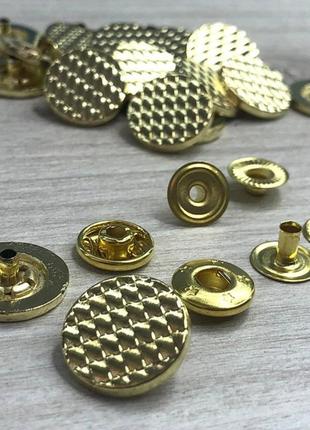 Кнопка таблітка - 17 мм золото 50 шт. нержавіюча сталь (108917)