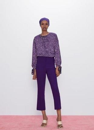 Zara фіолетова блузка в горошок3 фото