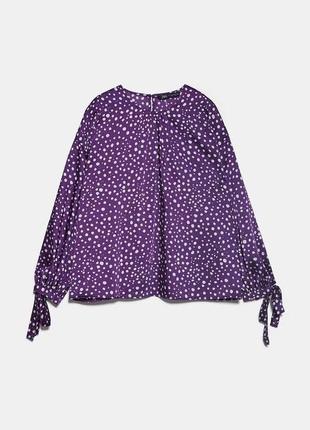 Zara фіолетова блузка в горошок2 фото