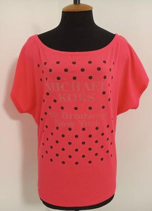 Футболка michael cors яскраво-рожева.