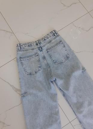 Широкие рваные джинсы it's basic в стиле zara5 фото