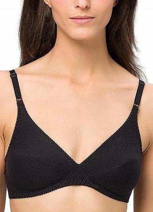 Черный коттоновой, хлопковый, хлопковый бралет, бюстгальтер без косточек beedees by triumph 85a