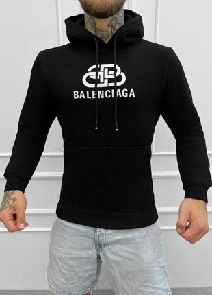 Худи на флисе balenciaga black