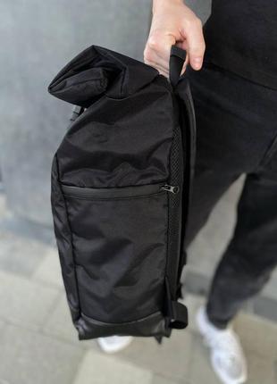 Акция! мужской, женский рюкзак ролл топ rolltop черный левов3 фото