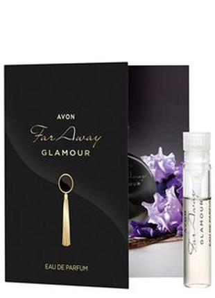 Открытка с пробным образцом парфюмной воды far away glamour