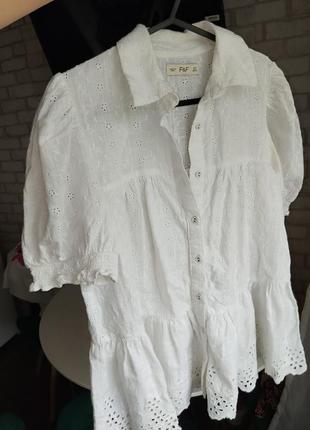 Блузка рубашка с вишивкою ришелье размер м2 фото