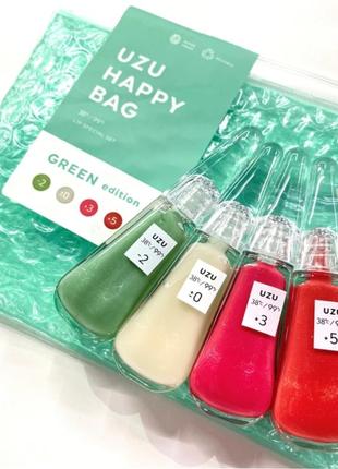 Uzu happy bag green by flowfushi lip 38 °c блеск-бальзам для губ с молочнокислыми...
