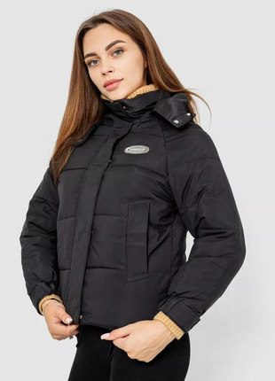 Куртка жіноча демісезонна з рукавом реглан, колір чорний, 244re115