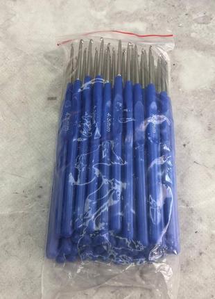 Крючок для вязания sindtex синий #4,5 с пластиковой ручкой2 фото
