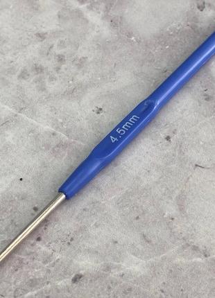 Крючок для вязания sindtex синий #4,5 с пластиковой ручкой3 фото