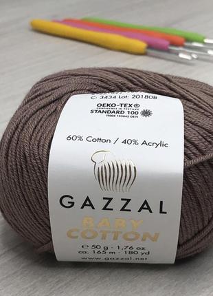 Пряжа gazzal – baby cotton колір 3434 глясе