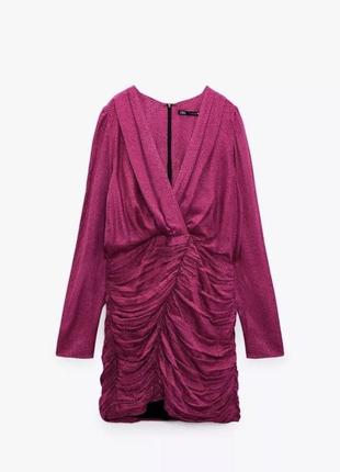 Платье мини сатиновое zara 3