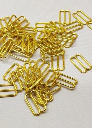 10 шт. - золотий 1,5 см регулятор (метал) для бретелів бюстгальтера (вісімка) (бф-0033)