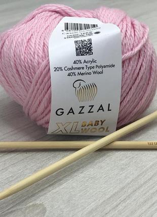 Пряжа gazzal – baby wool xl колір 836 рожевий