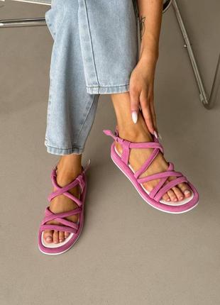 Босоніжки рожеві натуральні