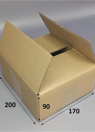 Картонна коробка чотириклапанна 200 х 170 х 90 мм бурий 10шт