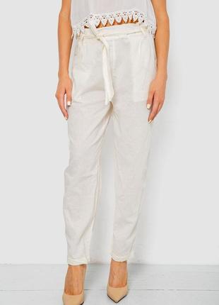 Брюки женские летние на манжете, цвет молочный, 244r350